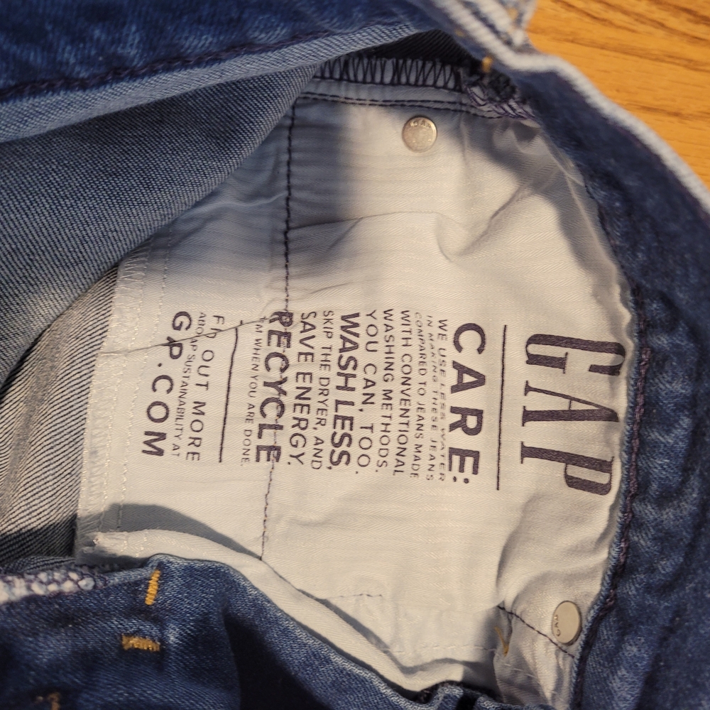 GAP Two-Tone Blue 70's Flare High Rise Jeans - Picture 12 of 15